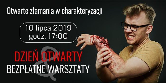 Dzień Otwarty w Szkole Wizażu i Charakteryzacji SWiCh oraz bezpłatne warsztaty pt. Otwarte złamania w charakteryzacji. 10 lipca 2019 r. godz. 17:00